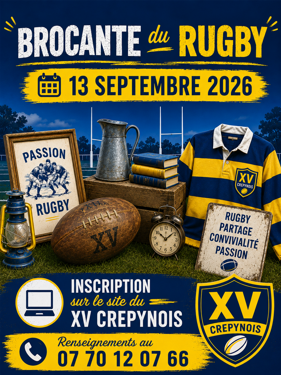 BROCANTE du XV CREPYNOIS RUGBY du 13/09/2026
