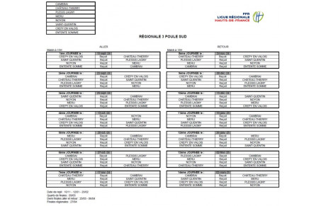SENIOR Régional 3 2024-2025